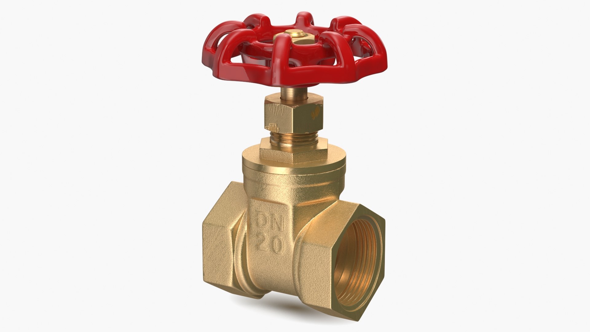 Bronze Gate Valve 3D model preview