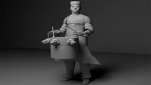 3D Drummer model