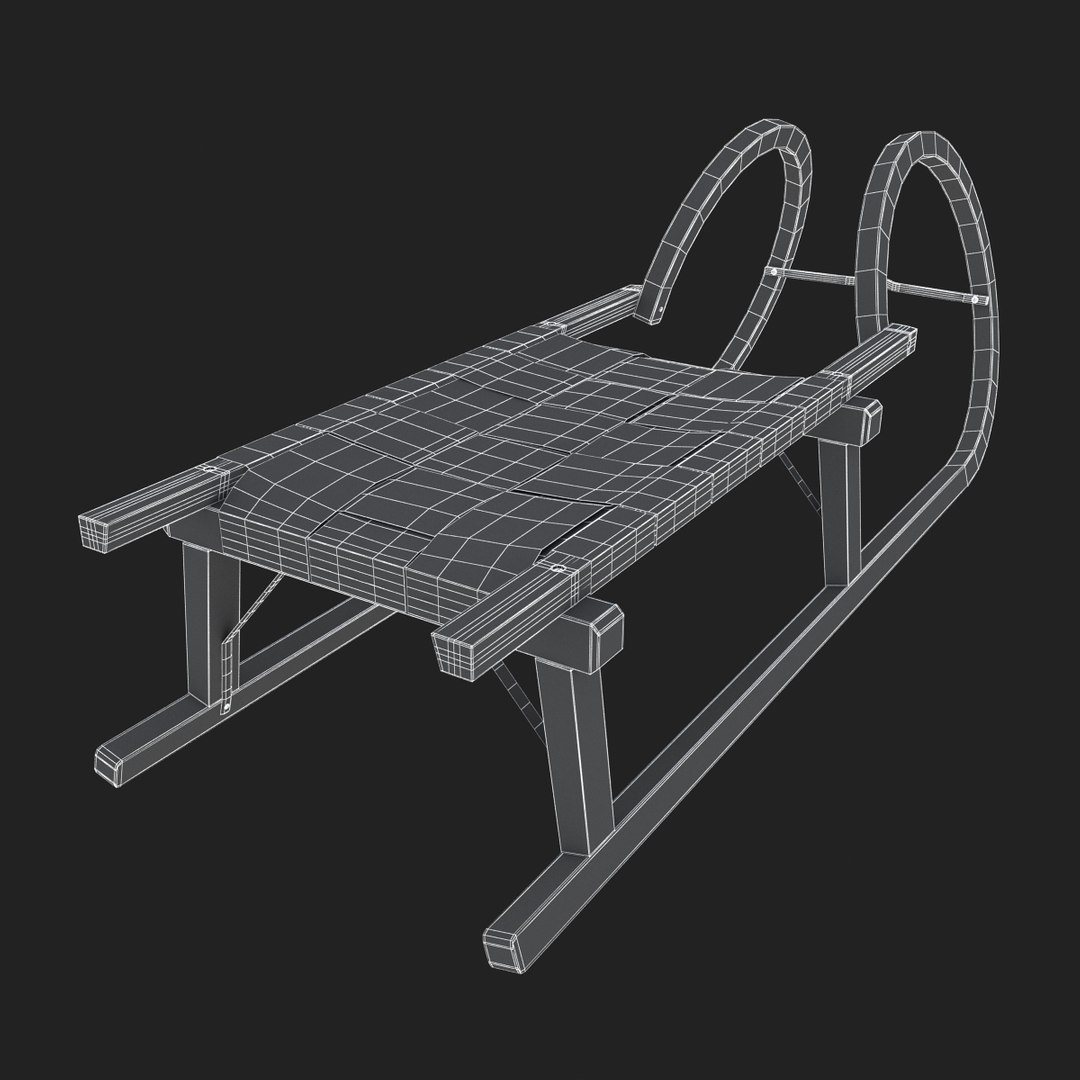 3D Sledge Sled Wood Model - TurboSquid 1231267