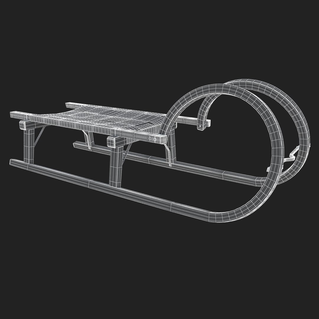 3D Sledge Sled Wood Model - TurboSquid 1231267