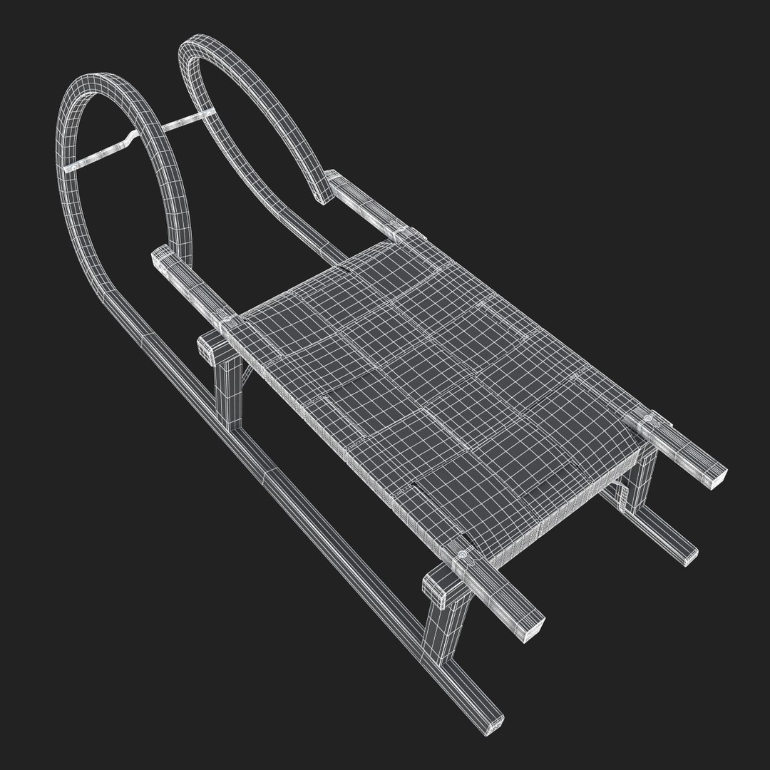 3D Sledge Sled Wood Model - TurboSquid 1231267