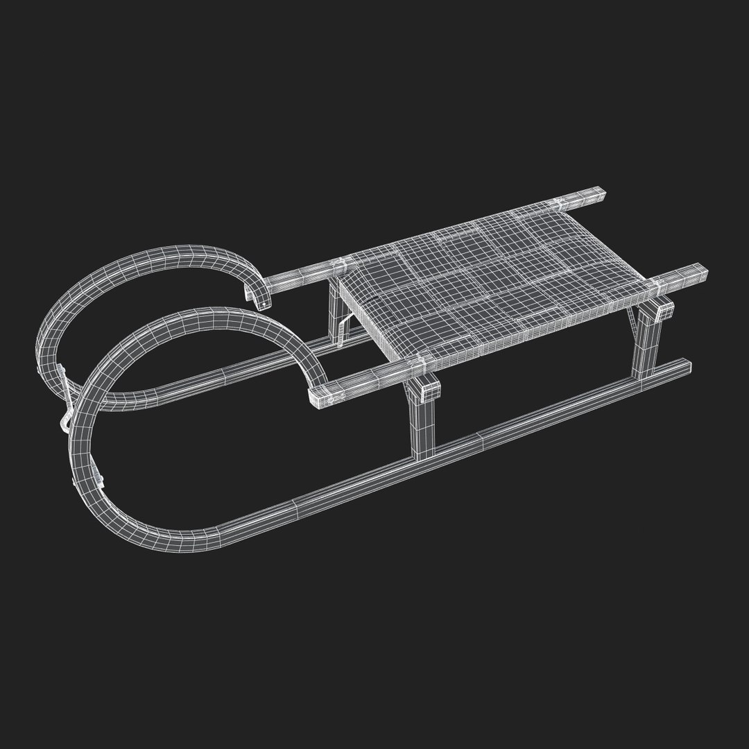 3D Sledge Sled Wood Model - TurboSquid 1231267