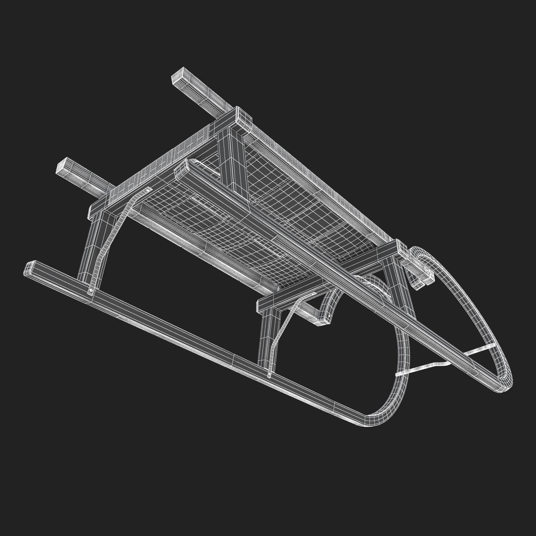 3D Sledge Sled Wood Model - TurboSquid 1231267