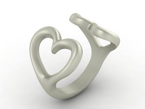ring hearts couple 3d model