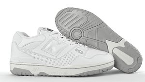 New Balance 550 White Grey PBR model