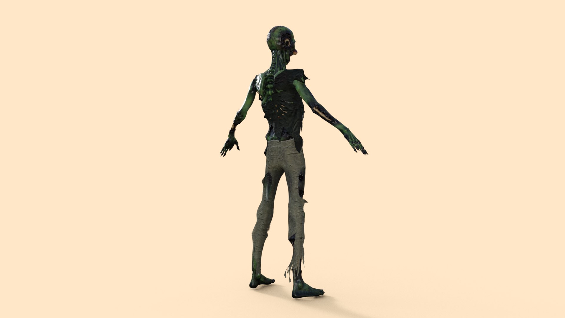 Scary Zombie Skeleton Rigged 3D model - TurboSquid 1983435