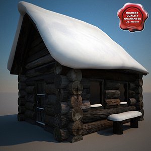 Old Snow Covered Wood Home V2