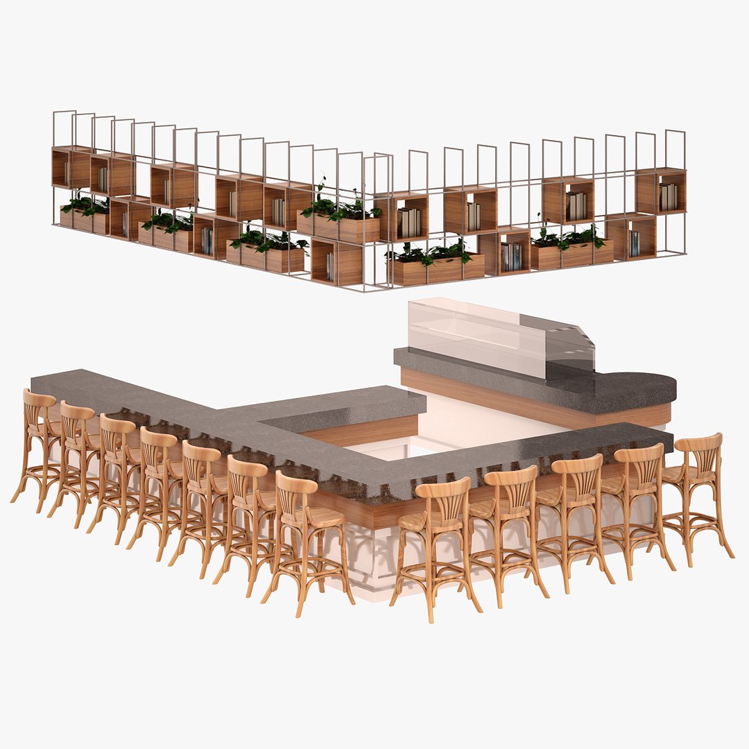 3D bar set furniture TurboSquid 1228326