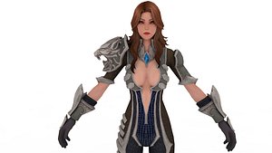 Cartoon Girl 3D Model