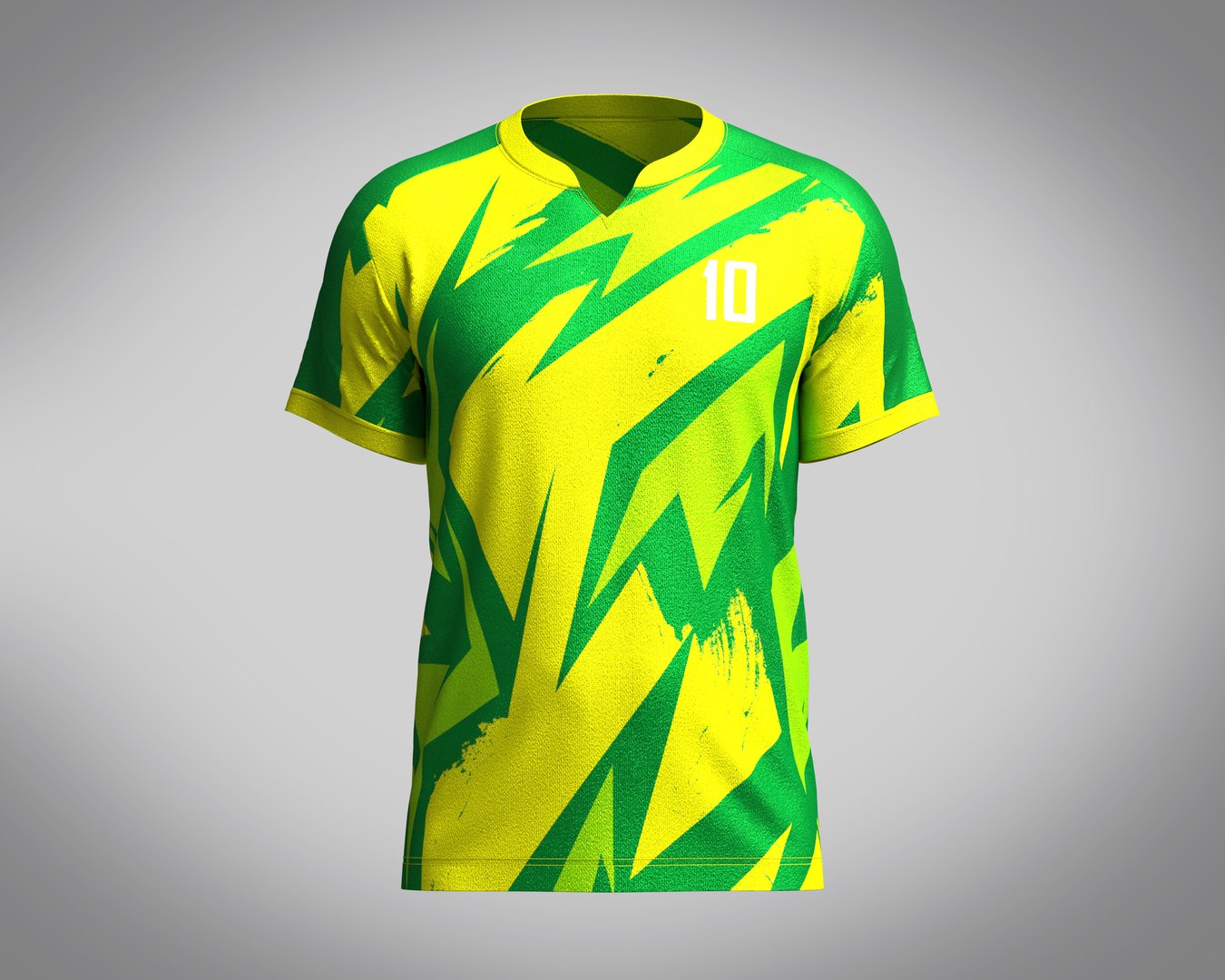 Mens Soccer Multi color Green and yellow Jersey Player-10