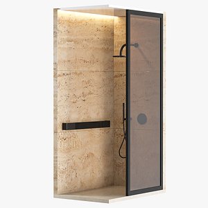 Shower Cabin With Partition 04 3D model