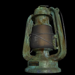 old oil lamp 3D model