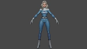 3D Invisible Woman Low-poly model