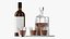 Zestaw whisky na tacy z karafką i szklankami