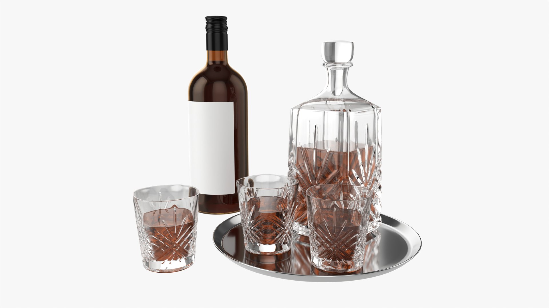 3D Whiskey Set on Tray Decanter Bottle and Glasses https://p.turbosquid.com/ts-thumb/Mw/ZgnFtk/dQ/z001/jpg/1699880531/1920x1080/fit_q87/f2510ad60829eda9b5238550293f041af3dc5a9a/z001.jpg