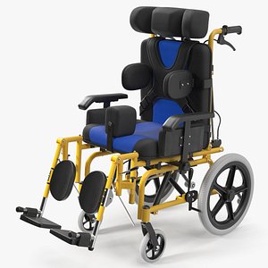 Cerebral Palsy Wheelchair for Children Rigged for Maya