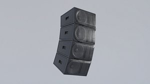 Big Black Concert Speakers with 4K Textures 3D model