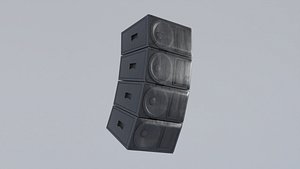 Big Black Concert Speakers with 4K Textures