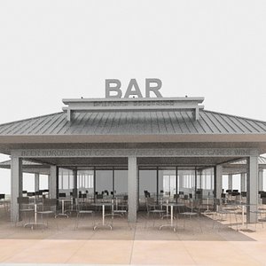 3d model bar outdoors