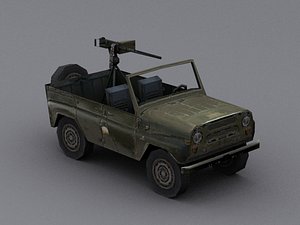 Low Poly UAZ 469 Jeep