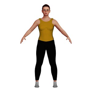 3D woman workout clothes character