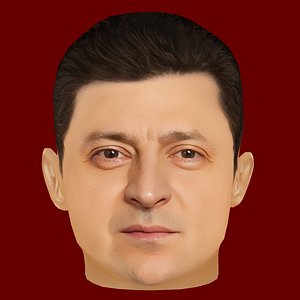 Low Poly Head of the President - Volodymyr Zelenskyy 3D model