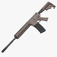 Assault Rifle AR15 Desert 3D Model
