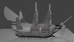 1700s pirate ship 3d model