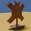 Wooden lamp animal with spread legs 3D model