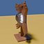 Wooden lamp animal with spread legs 3D model