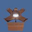 Wooden lamp animal with spread legs 3D model