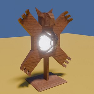 Wooden lamp animal with spread legs 3D model
