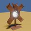 Wooden lamp animal with spread legs 3D model