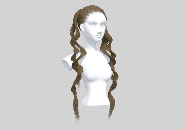 Ponytail Wavy Hair - 3D Model by nickianimations