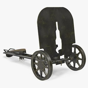 DShK Wheeled Mount With Armor Shield Dark Green