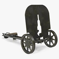 DShK Wheeled Mount With Armor Shield Dark Green