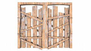 Wooden Crack Door 3D model