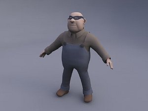 toon gangster cartoon 3d model