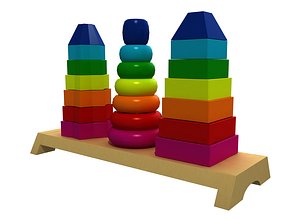 3D wooden toy model