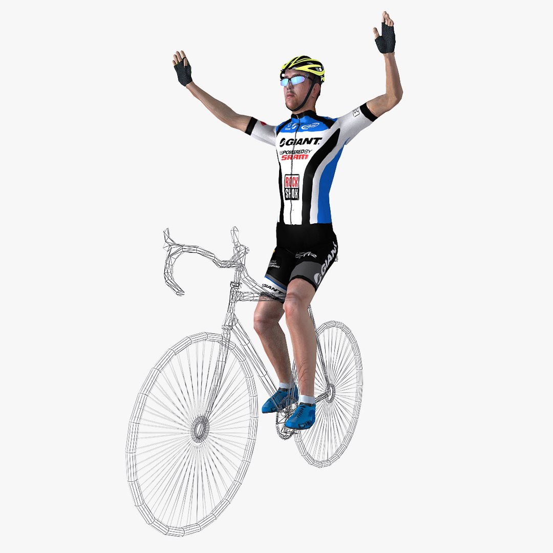 3d 3ds Racing Cyclist Rigged