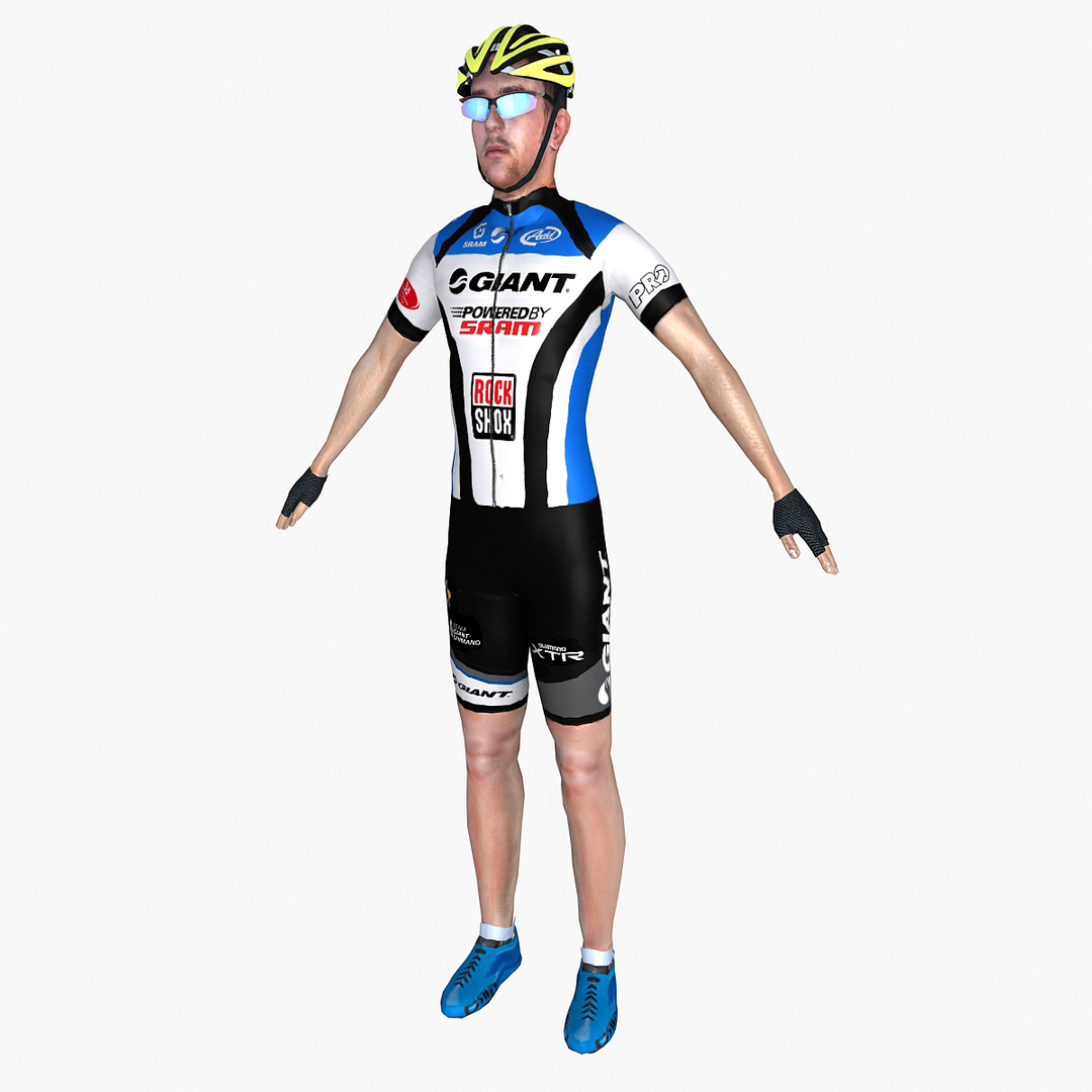 3d 3ds Racing Cyclist Rigged