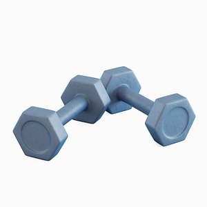 Small Rubber Dumbbell 04 model