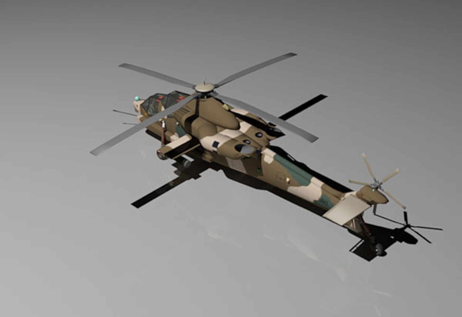 Rooivalk Helicopter Attack 3d Model