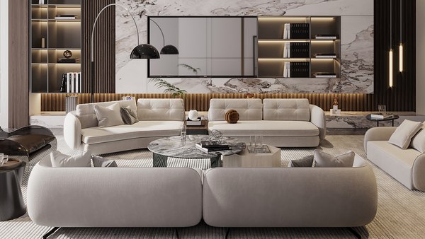 3D Modern living room model - TurboSquid 1962530