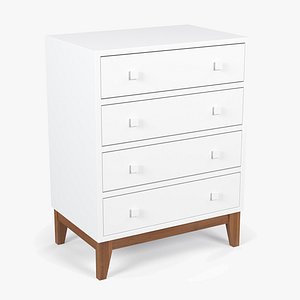 White Chest of Drawers 3D model