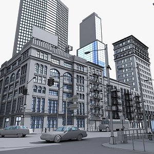 hd block street 3d model