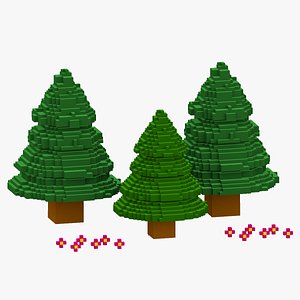 Voxel Tree and Flower