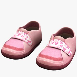 3d pink children s shoes model