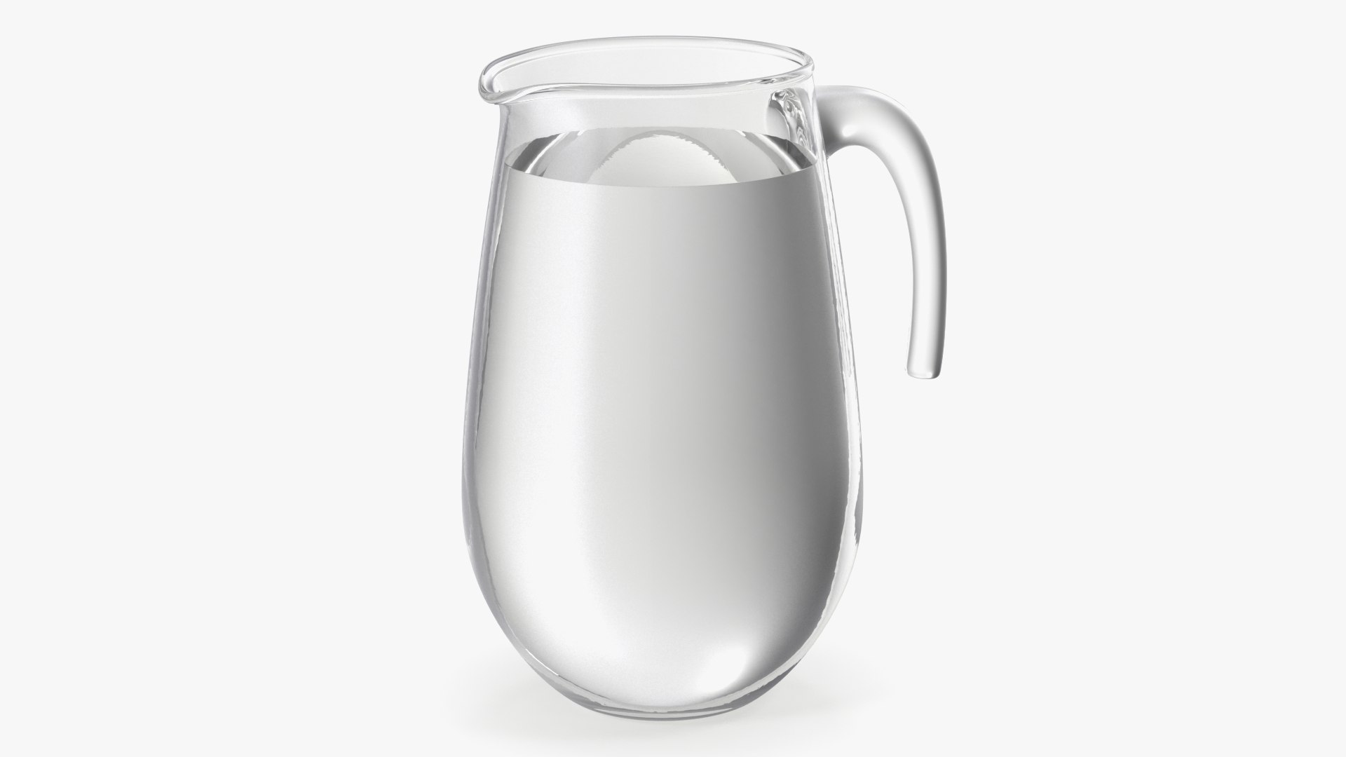Glass Jug Hook Handle With Water 3D model preview