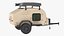 3D Camping Beige Trailer Teardrop Lights On